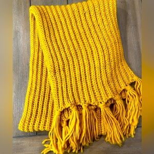 Mustard Long knit scarf